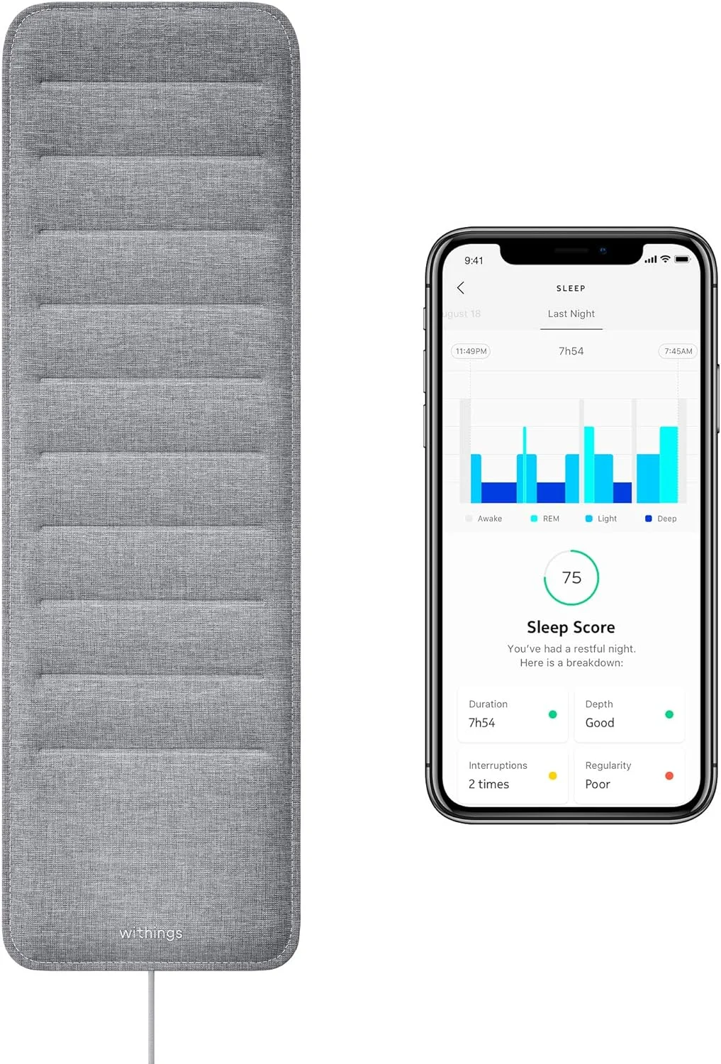 How to Stop Revenge Bedtime Procrastination (What Actually Works) 3 Withings Sleep Analyzer under-mattress tracker for revenge bedtime procrastination clinical documentation